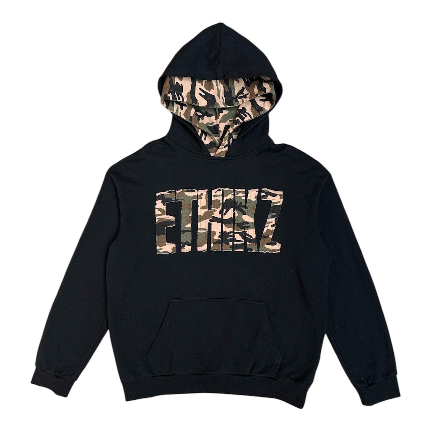 PATCH DOUBLE HOODIE [BLACK]