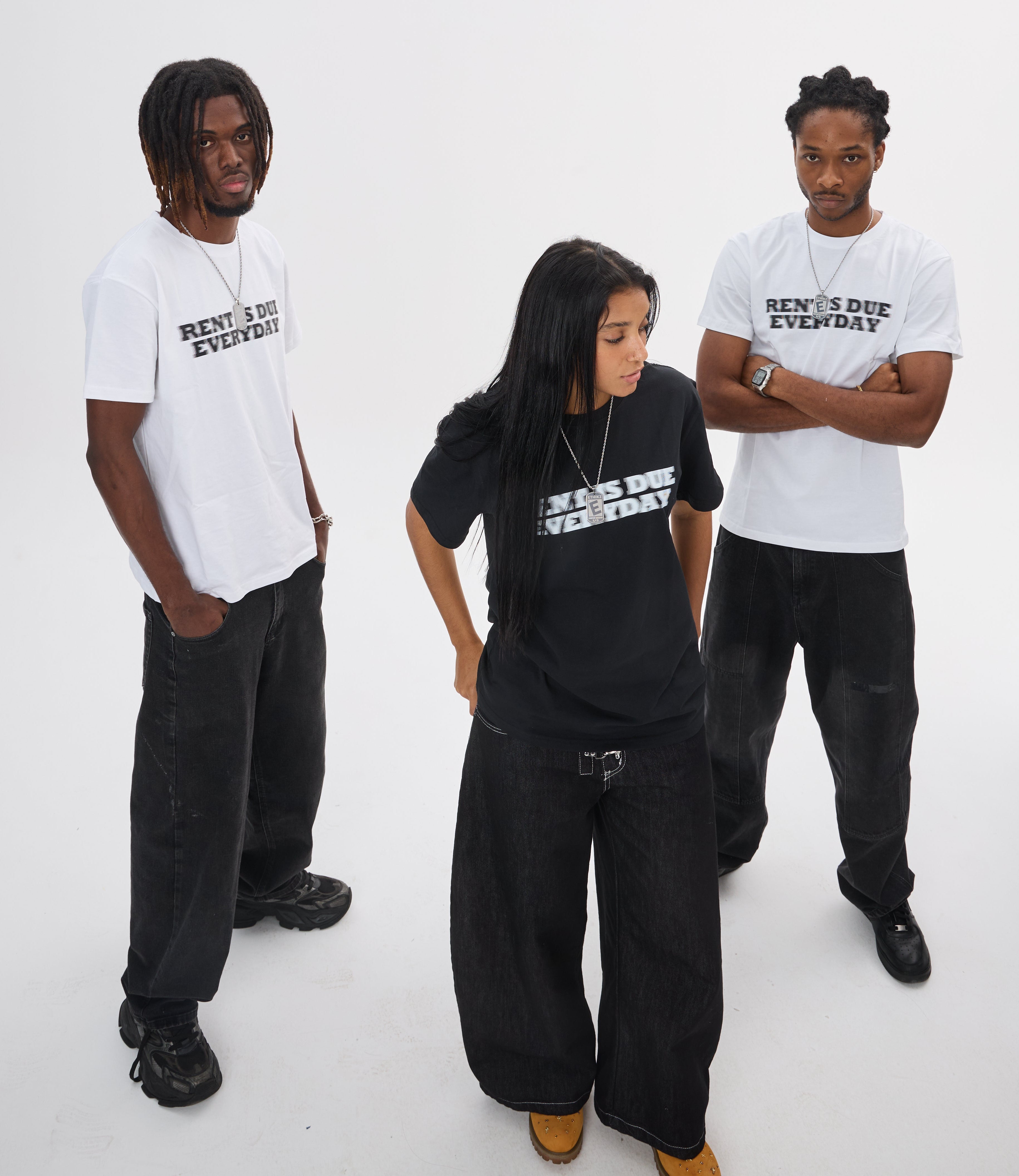RENT IS DUE EVERYDAY TEE [BLACK]