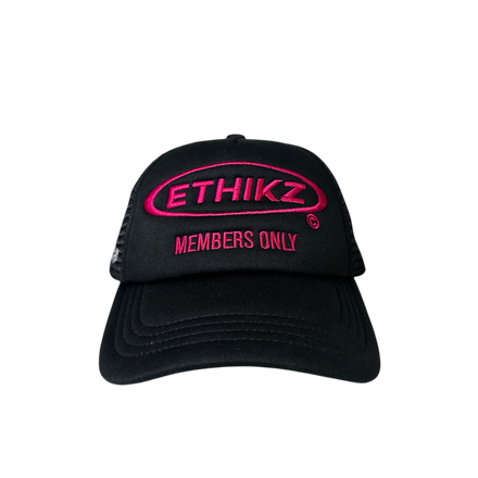 ETHIKZ MEMBERS ONLY TRUCKER CAP BLACK/PINK